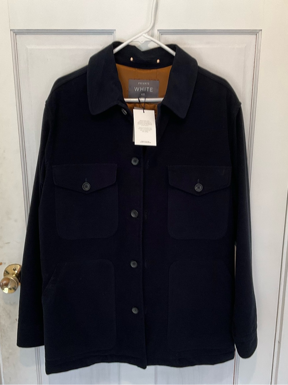 Men's Navy  Private White Overshirt Jacket
